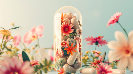 Large capsule contains health-boosting foods necessary for maintaining the body