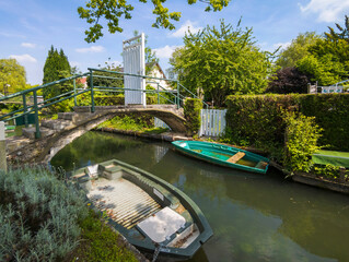 Floating gardens of Amiens city in Hauts-de-France region	