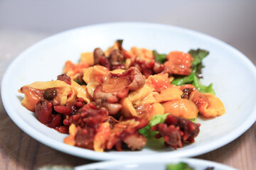 The sashimi of sea pine apple on the dish