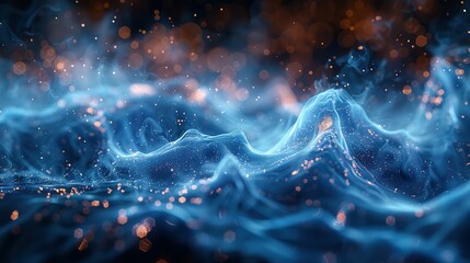 blue water molecules background, Vector 3d illustration