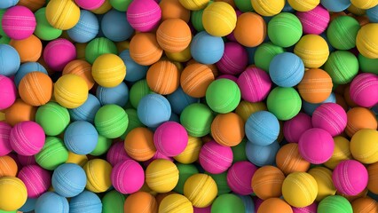 A pile of cricket balls

