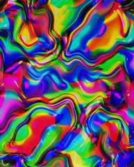 Conversational Piece - Vibrant psychedelic wavy pattern - This image features intense, multicolored wavy patterns creating a psychedelic effect reminiscent of the 1960s and 70s visual art styles.