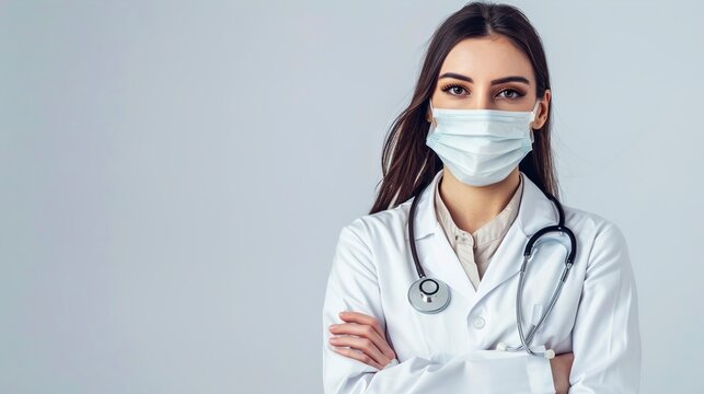 Confident doctor standing arms crossed.