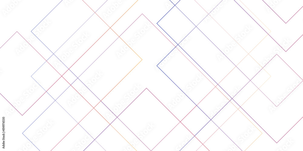 Poster Abstract minimal geometric white and gray light design background. Thin linear square diamond shape and rectangle. Futuristic modern technology background. 