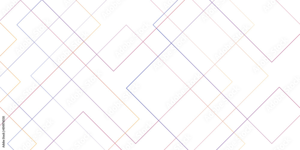 Poster Abstract minimal geometric white and gray light design background. Thin linear square diamond shape and rectangle. Futuristic modern technology background. 