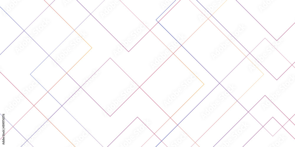 Poster Abstract minimal geometric white and gray light design background. Thin linear square diamond shape and rectangle. Futuristic modern technology background. 