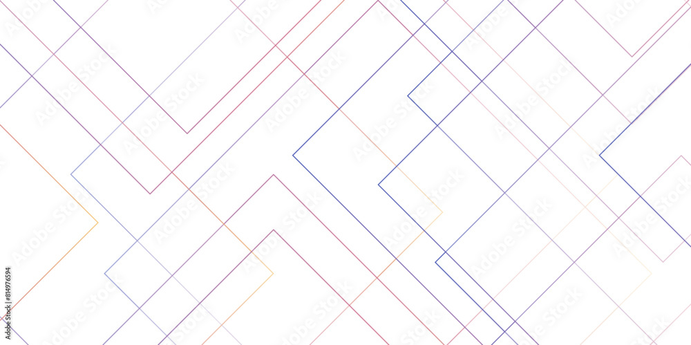 Poster Abstract minimal geometric white and gray light design background. Thin linear square diamond shape and rectangle. Futuristic modern technology background. 