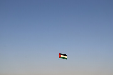 Amman, Jordan : Jordanian flag by balloons (Jordanian Independence Day)
