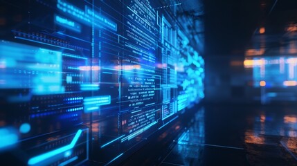 Computer Screen Illuminated in Dark Room