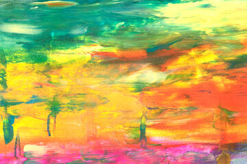 Thick Messy Abstract Vivid Paint Strokes and Brush Marks Multicolored art Style Background