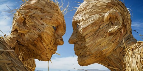 Wooden Embrace sculpture burned Burning Man Festival