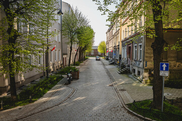 Tenement houses and streets in the Lower Town of Gdańsk. © Kamil