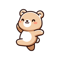 cute icon character dancing bear