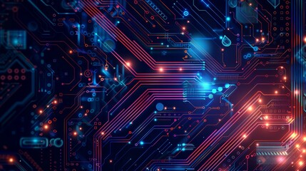 Obraz premium Abstract Futuristic Electronic Circuit Board