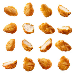 chicken nuggets isolated on a transparent background, PNG file, graphic design, graphic resource, nuggets restaurant, food, 