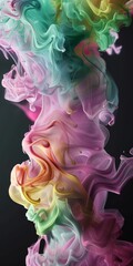 abstract background with multicolored paint splashes on black background