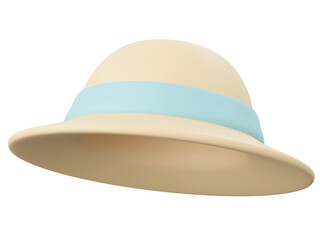 Hat, 3d illustration of travel equipments