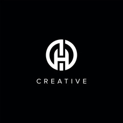 OH HO Alphabet Letter logo design. Initial Vector symbol.