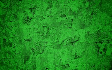 Scraped green background, Green Abstract Background, Green cracked wood background, Green textured paper or concrete wall wide banner background