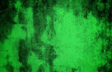 Scraped green background, Green Abstract Background, Green cracked wood background, Green textured paper or concrete wall wide banner background