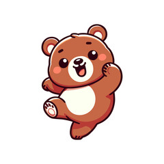 Fototapeta premium cute icon character dancing bear