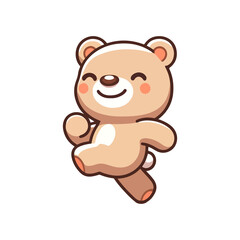 Fototapeta premium cute icon character dancing bear