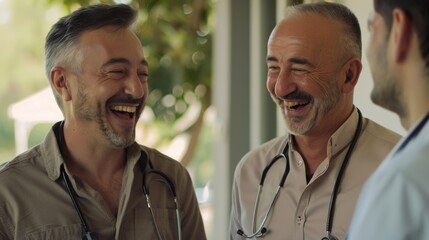 Smiling Doctors Enjoying Conversation