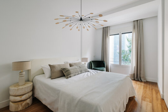 Cozy and bright room with minimalist style