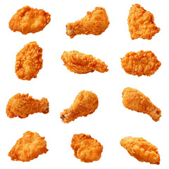 chicken nuggets isolated on a transparent background, PNG file, graphic design, graphic resource, nuggets restaurant, food, 