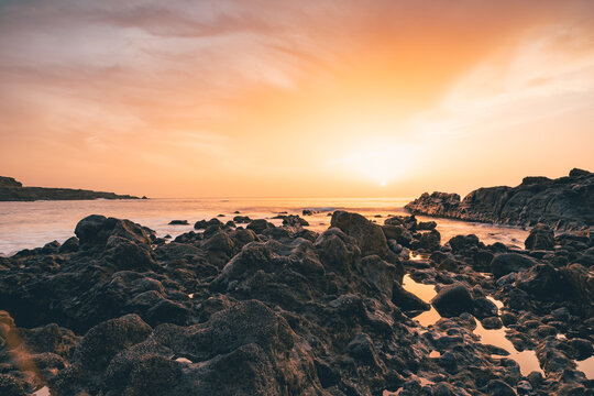 sunset over the sea