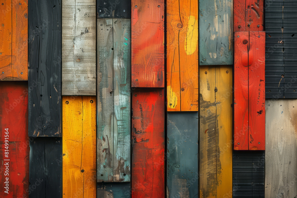 Poster dynamic abstract interpretation of basque txalaparta, with its wooden planks represented as staggere
