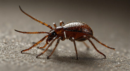 Closeup of an Adult female deer tick or dog tick, Borreliosis insect on plain background, 