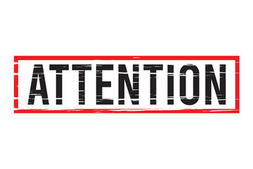 attention stamp. attention rectangular stamp on white background eps10