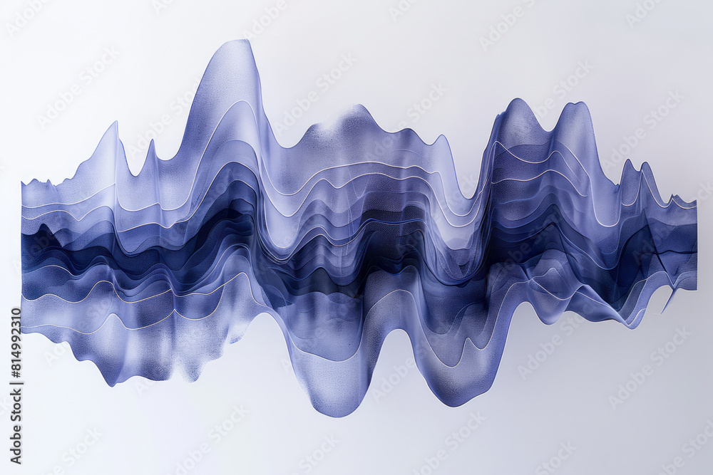 Fototapete a minimalist depiction of sound vibrations using only horizontal navy lines of different lengths on 