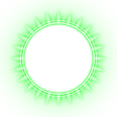 green circle frame neon light shine