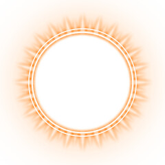 orange circle frame neon light shine