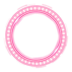pink circle frame spin neon light shine