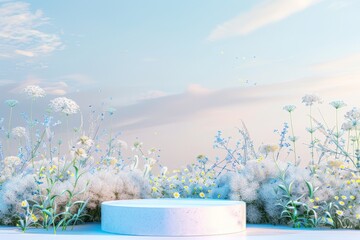 Water drops on a pastel-colored background decorate the natural beauty podium backdrop for a product presentation.. Beautiful simple AI generated image in 4K, unique.