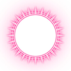 pink circle frame neon light shine