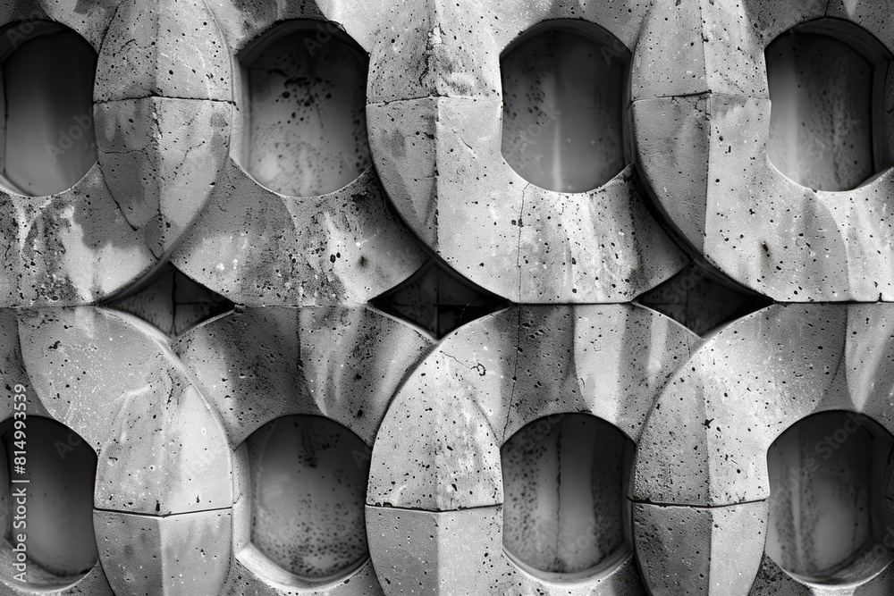 Fototapete A sequence of rhythmic patterns made from stamped shapes, where repetition and variation mimic musical motifs,