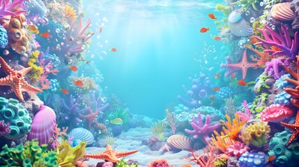 Vibrant Underwater Coral Reef Teeming with Diverse Marine Life