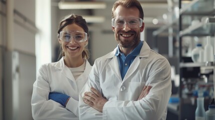 Smiling Scientists in Modern Lab