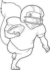 Squirrel American Football Sports Animal Vector Graphic Art Illustration