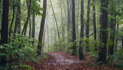 Fototapeta premium forest during the rain