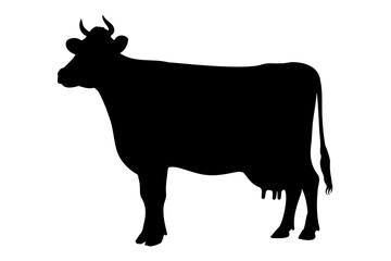 Dairy Cow silhouette icon symbol. vector illustration
