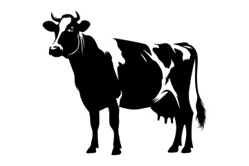 Dairy Cow silhouette icon symbol. vector illustration