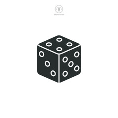 Dice cube, casino game. Icon symbol vector illustration isolated on white background