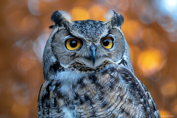 Portrait of a Great Horned Owl (Bubo bubo)