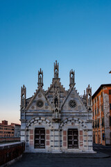 Exterior of the Santa Maria della Spina, a small church in the Italian city of Pisa, Tuscany, Italy, Europe