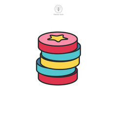 game coins Icon symbol vector illustration isolated on white background